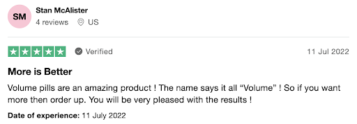 What Customers Say About Volume Pills - customer review